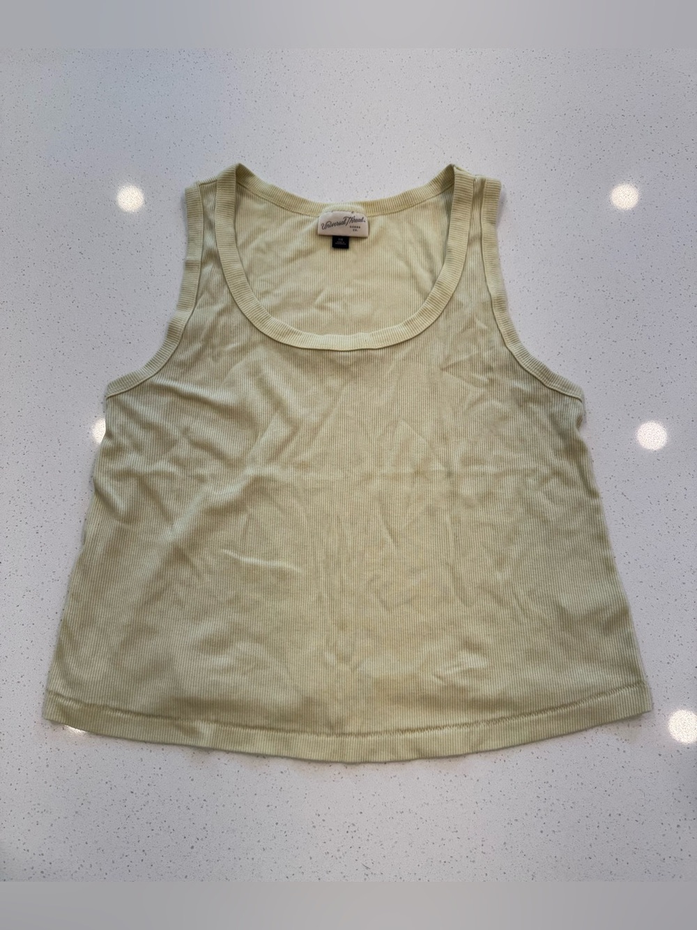 Universal Thread XXL Yellow Ribbed Tank Top Light Green Scoop Neck Basic Top